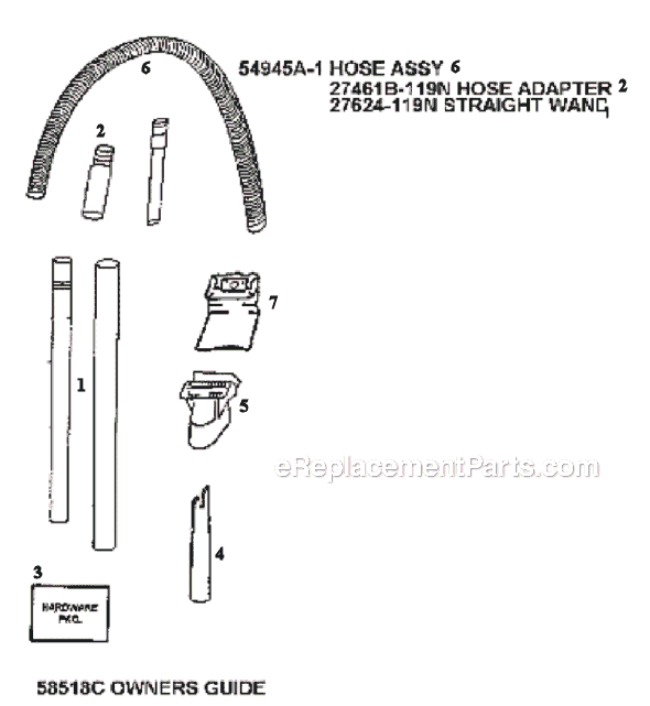 Page C Diagram and Parts List for 4321AT  Eureka Upright Vacuum