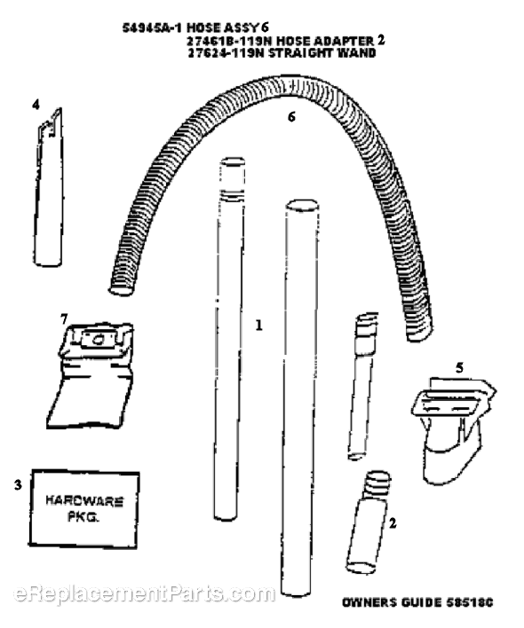 Page C Diagram and Parts List for 4326ATX  Eureka Upright Vacuum
