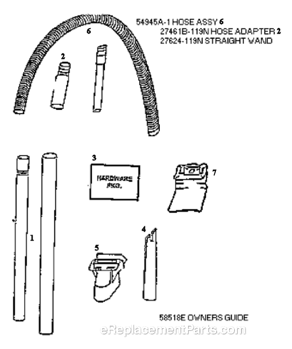 Page C Diagram and Parts List for 4327AT  Eureka Upright Vacuum
