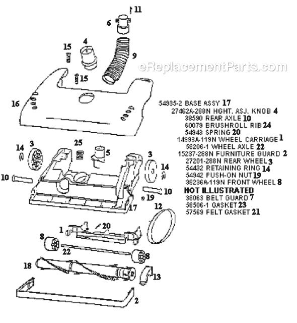 Page A Diagram and Parts List for 4332AT  Eureka Upright Vacuum