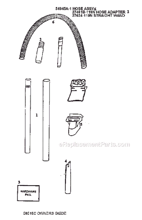 Page C Diagram and Parts List for 4332AT  Eureka Upright Vacuum