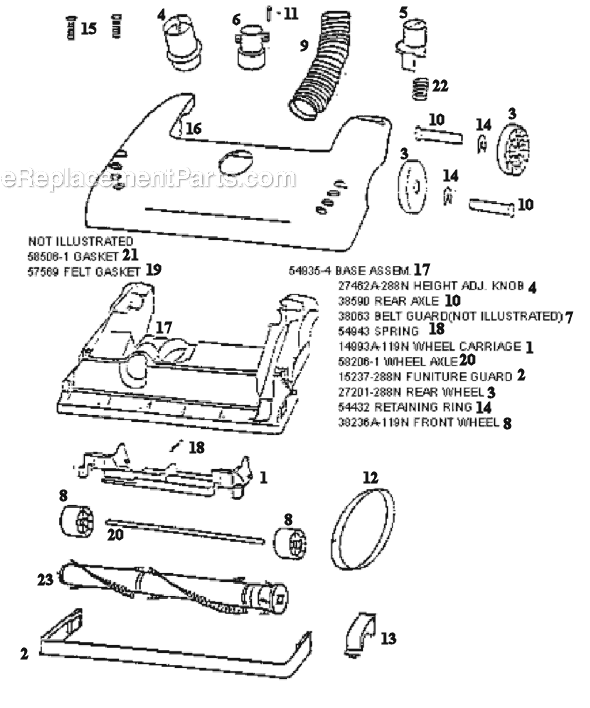 Page A Diagram and Parts List for 4332BTX  Eureka Upright Vacuum
