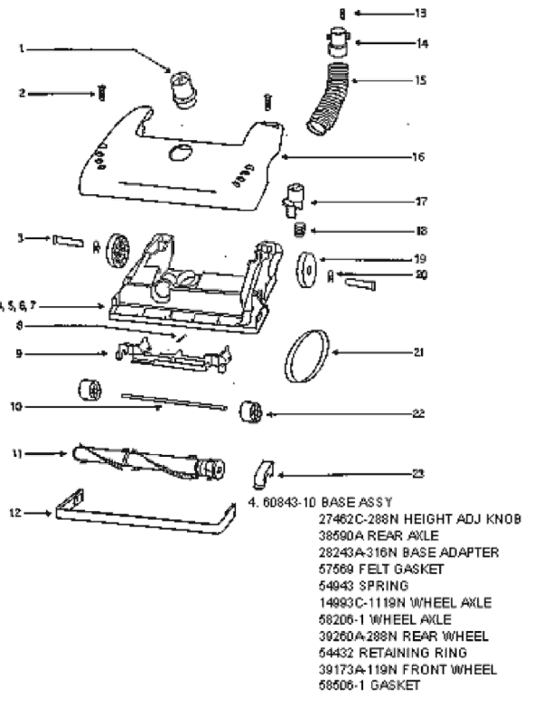 Page A Diagram and Parts List for 4334AT  Eureka Upright Vacuum