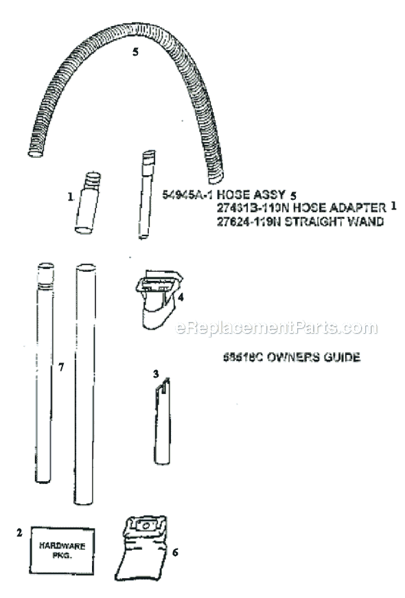 Page C Diagram and Parts List for 4335DT  Eureka Upright Vacuum