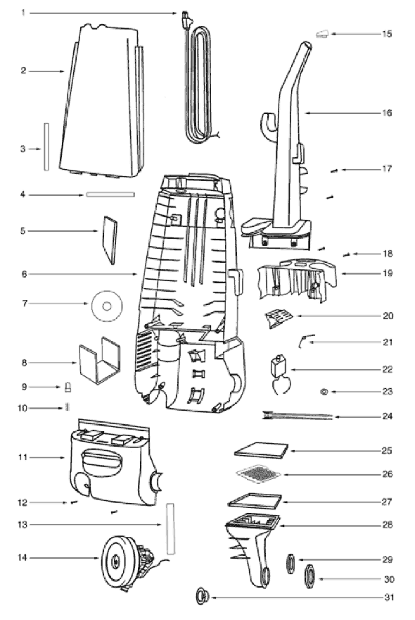 Page A Diagram and Parts List for 4336BTH  Eureka Upright Vacuum