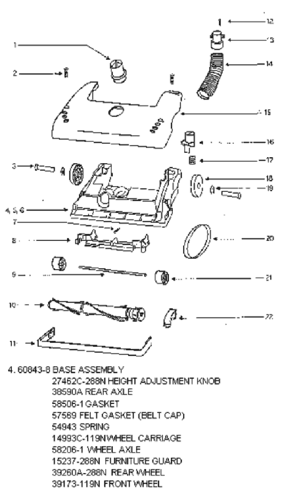 Page A Diagram and Parts List for 4337ATH  Eureka Upright Vacuum