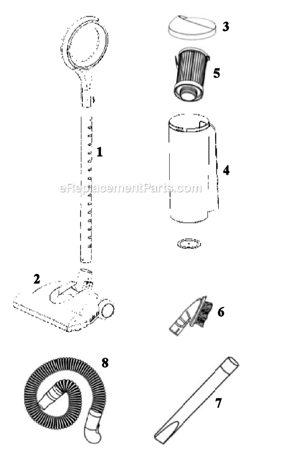 Page A Diagram and Parts List for 433A  Eureka Upright Vacuum
