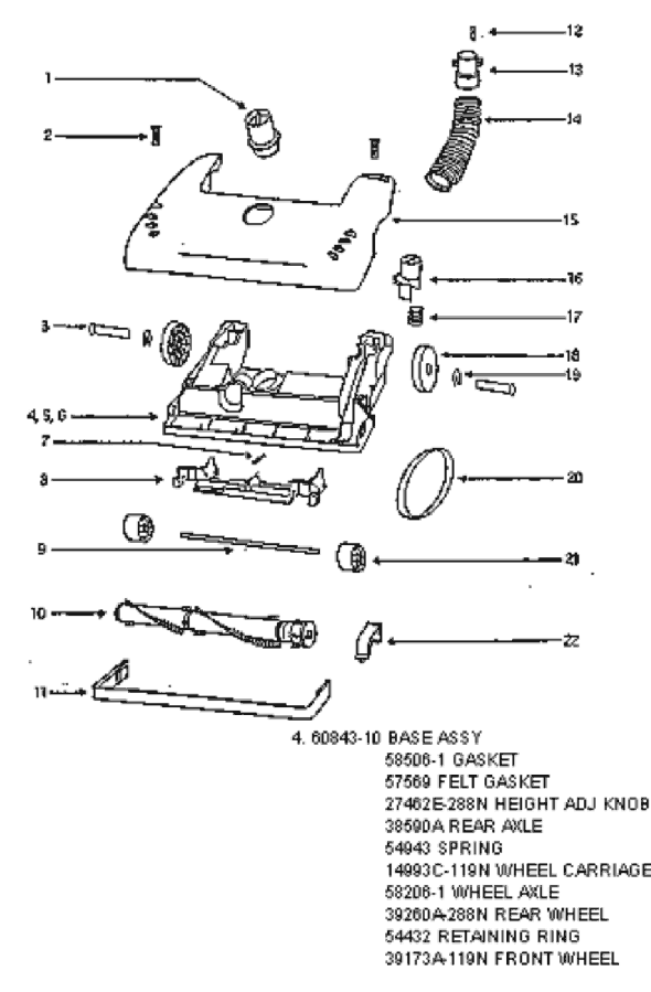 Page A Diagram and Parts List for 4341ATV  Eureka Upright Vacuum