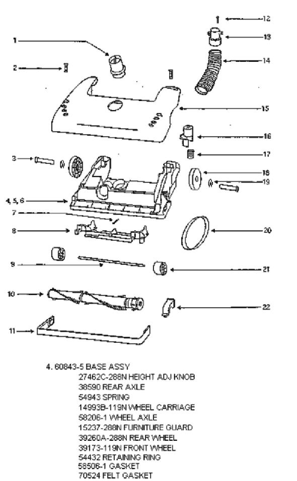 Page A Diagram and Parts List for 4341AT  Eureka Upright Vacuum
