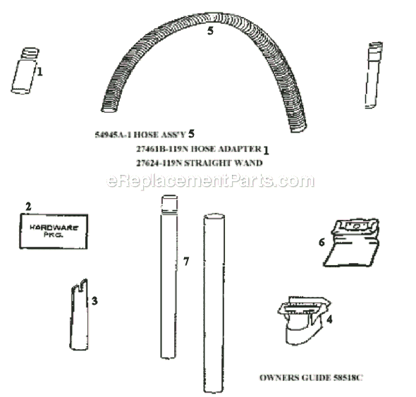Page C Diagram and Parts List for 4350BT  Eureka Upright Vacuum