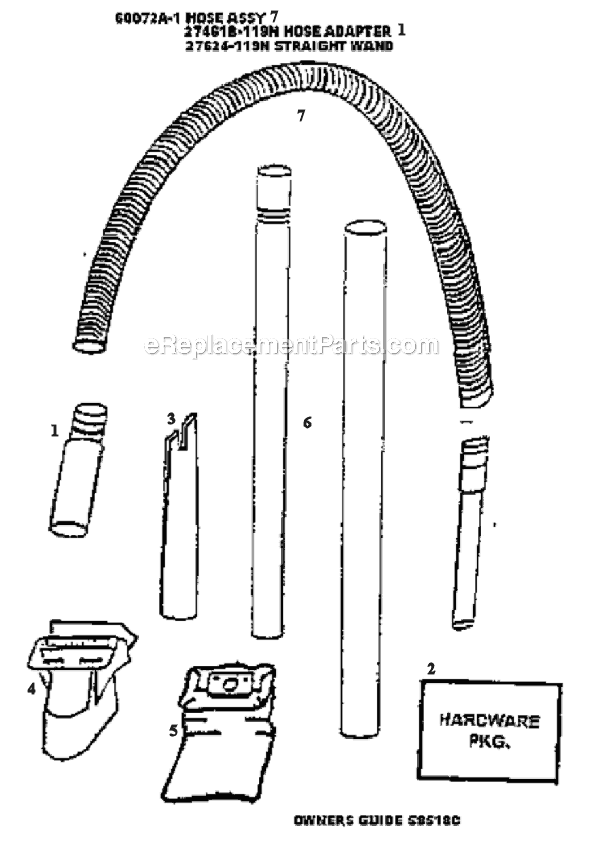 Page C Diagram and Parts List for 4351BTX  Eureka Upright Vacuum