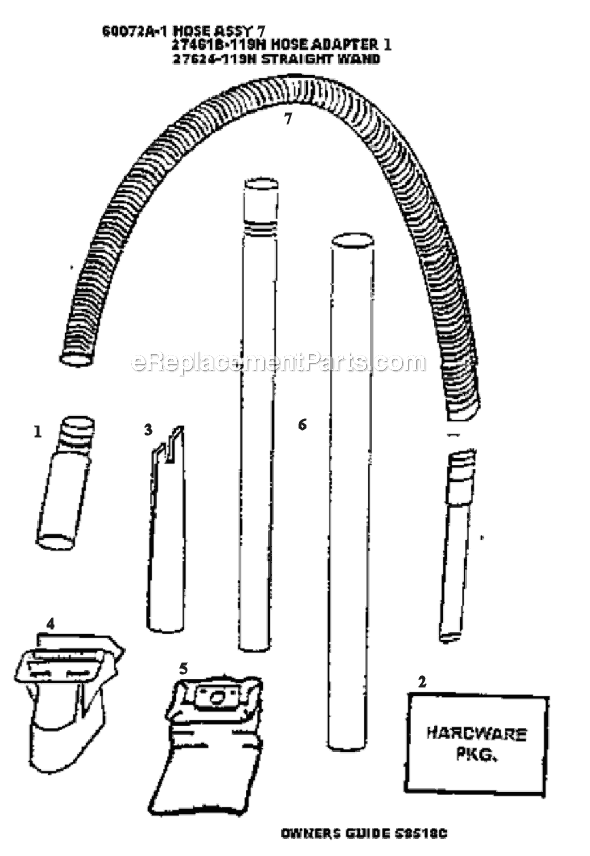 Page C Diagram and Parts List for 4351BTZ  Eureka Upright Vacuum