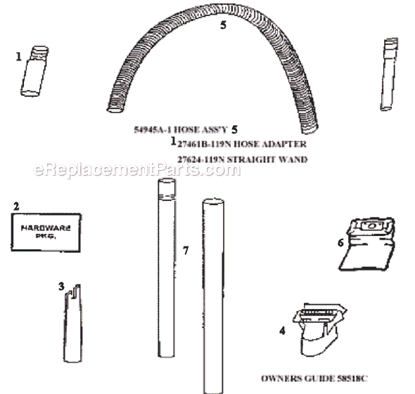 Page C Diagram and Parts List for 4351BT  Eureka Upright Vacuum
