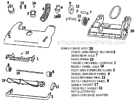 Page A Diagram and Parts List for 4352ET  Eureka Upright Vacuum