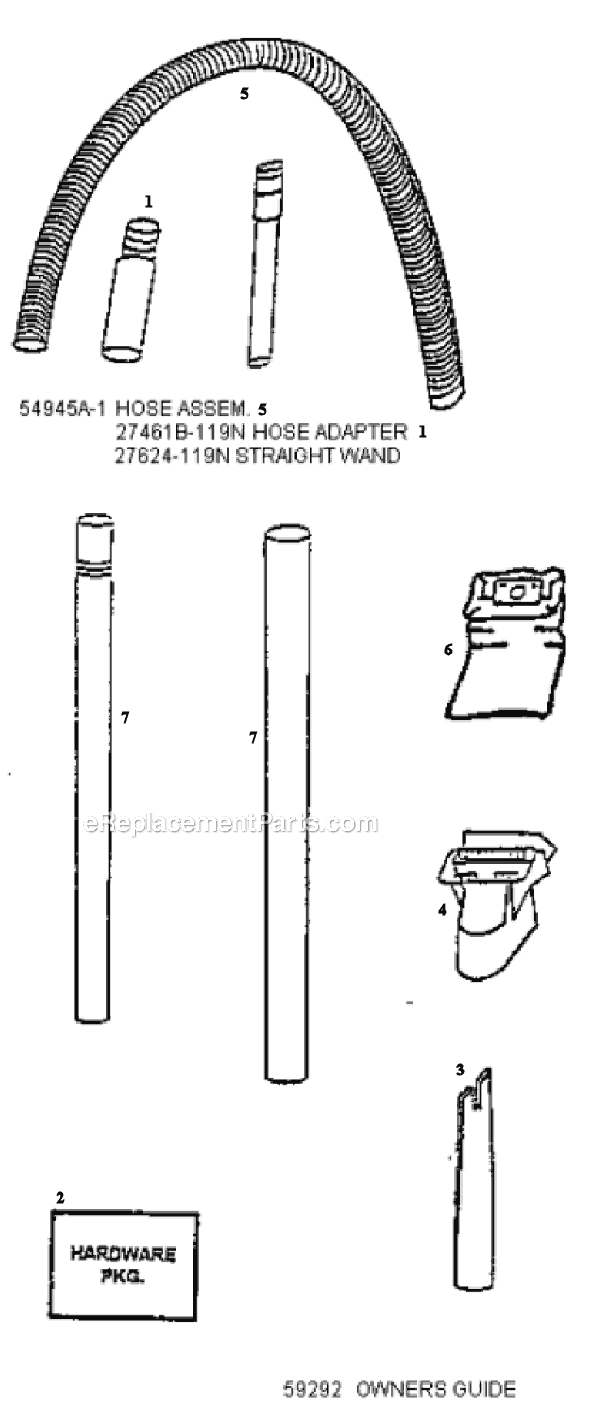 Page C Diagram and Parts List for 4372AT  Eureka Upright Vacuum