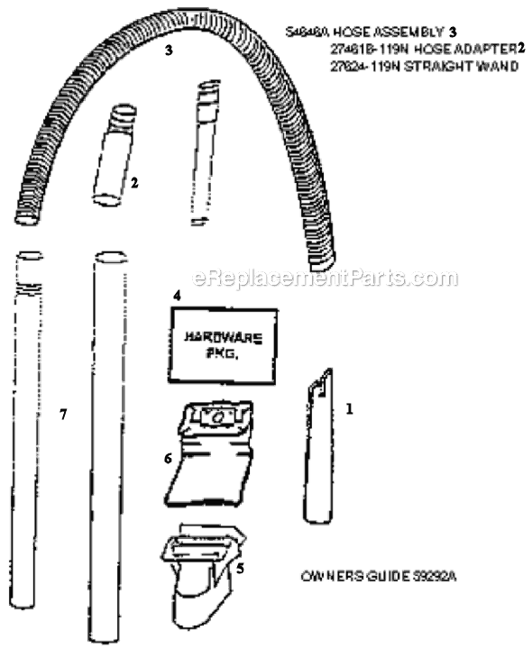 Page C Diagram and Parts List for 4376AT  Eureka Upright Vacuum
