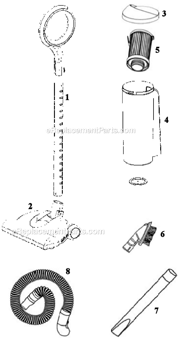 Page A Diagram and Parts List for 437AXZ  Eureka Upright Vacuum