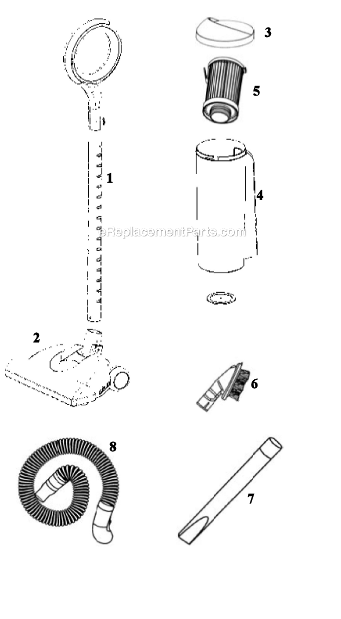 Page A Diagram and Parts List for 437AZ  Eureka Upright Vacuum