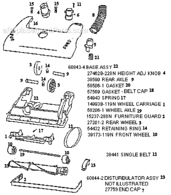 Page A Diagram and Parts List for 4380ATF  Eureka Upright Vacuum