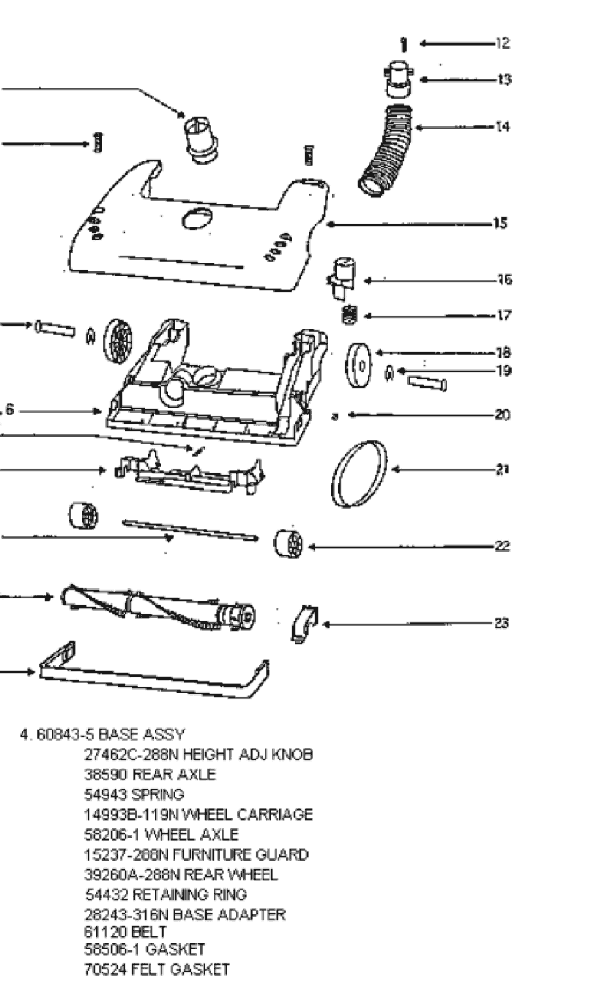 Page A Diagram and Parts List for 4383AT  Eureka Upright Vacuum