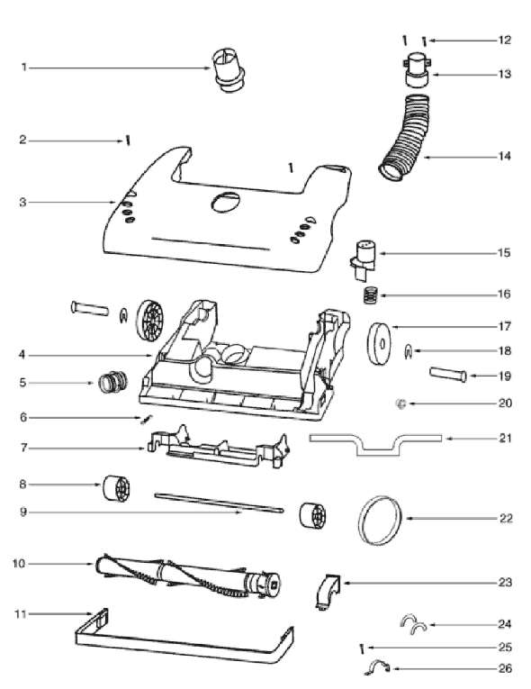 Page B Diagram and Parts List for 4390A  Eureka Upright Vacuum