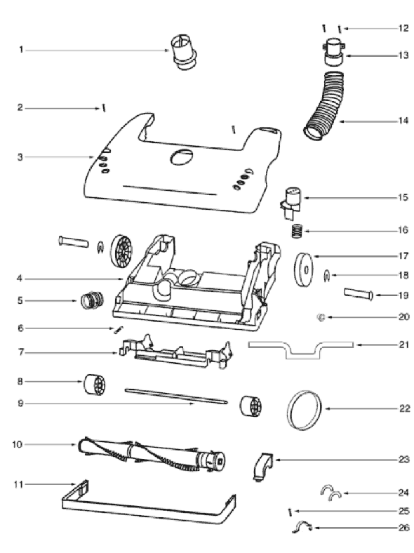 Page A Diagram and Parts List for 4393B  Eureka Upright Vacuum