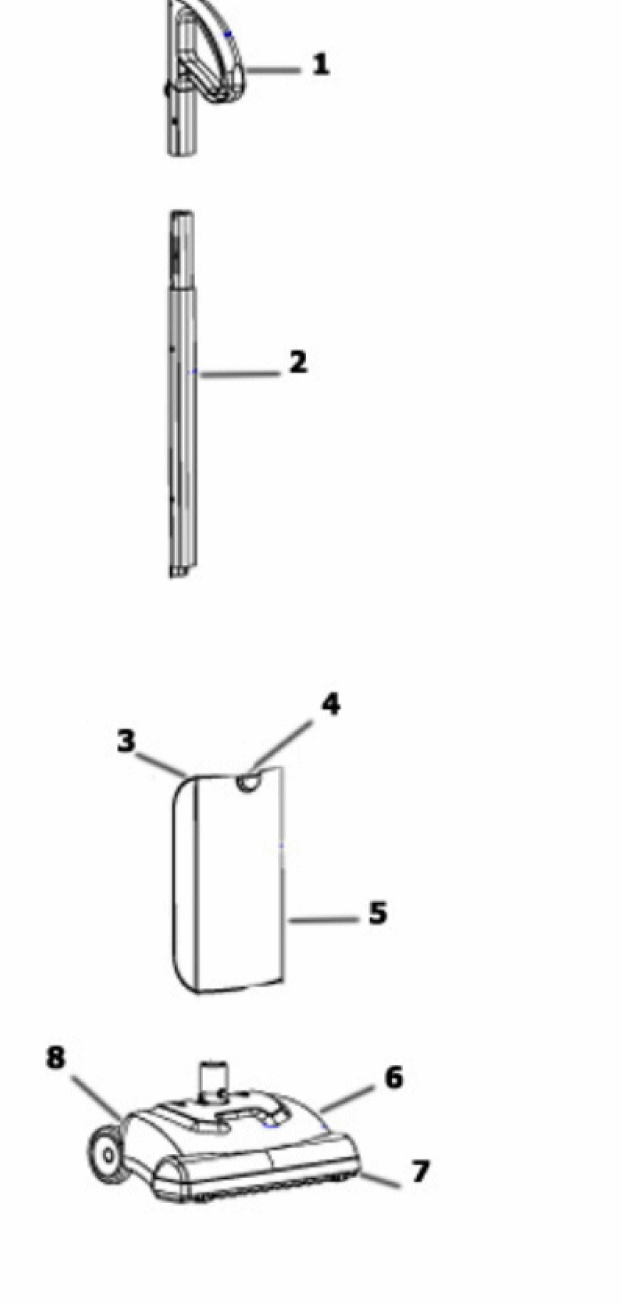Page A Diagram and Parts List for 442B-1  Eureka Upright Vacuum