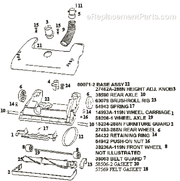 Page A Diagram and Parts List for 4440ATV  Eureka Upright Vacuum