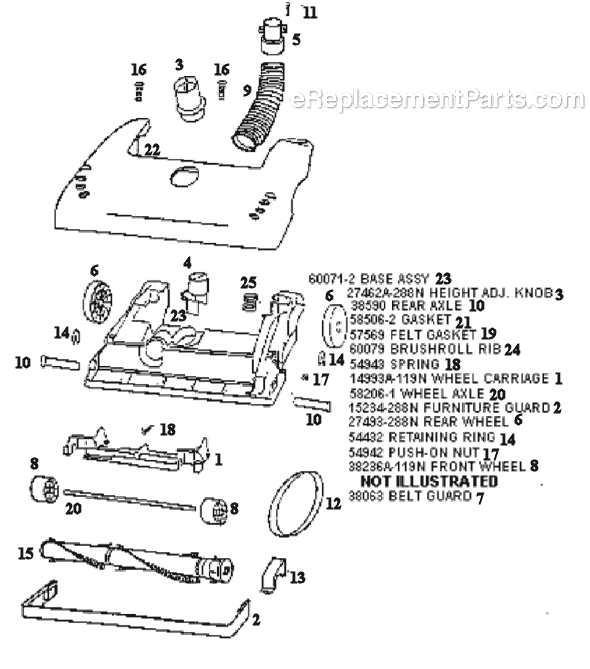 Page A Diagram and Parts List for 4441ATM  Eureka Upright Vacuum