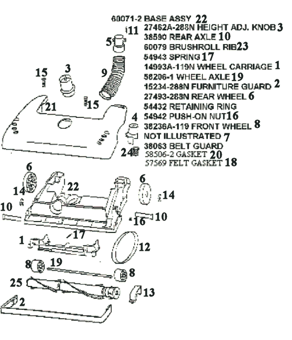 Page A Diagram and Parts List for 4441ATV  Eureka Upright Vacuum