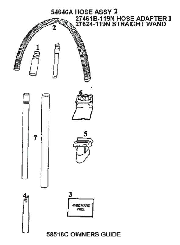 Page C Diagram and Parts List for 4441ATV  Eureka Upright Vacuum