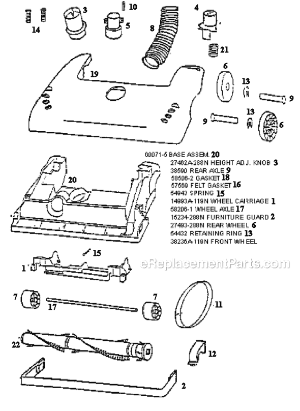 Page A Diagram and Parts List for 4441BTM  Eureka Upright Vacuum