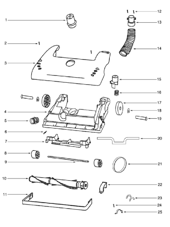 Page A Diagram and Parts List for 4459AS  Eureka Upright Vacuum