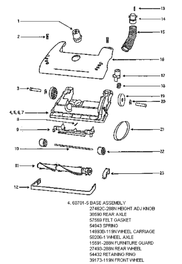 Page A Diagram and Parts List for 4460BTC-2  Eureka Upright Vacuum