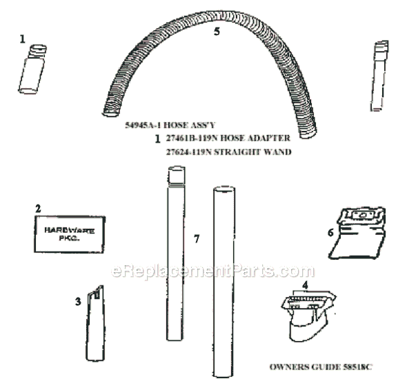Page C Diagram and Parts List for 4460BT  Eureka Upright Vacuum