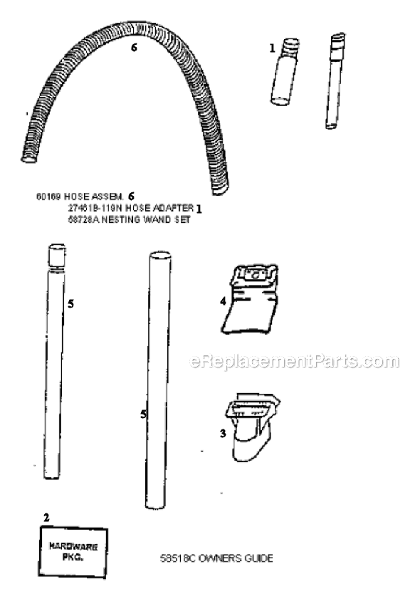 Page C Diagram and Parts List for 4462BT  Eureka Upright Vacuum