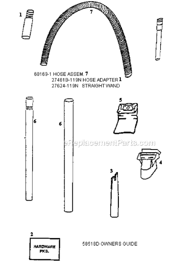 Page C Diagram and Parts List for 4462DT  Eureka Upright Vacuum