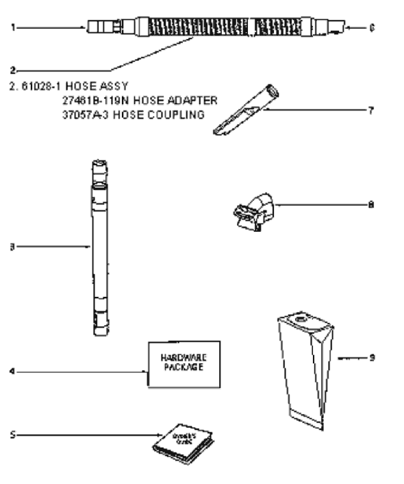 Page C Diagram and Parts List for 4464AT  Eureka Upright Vacuum