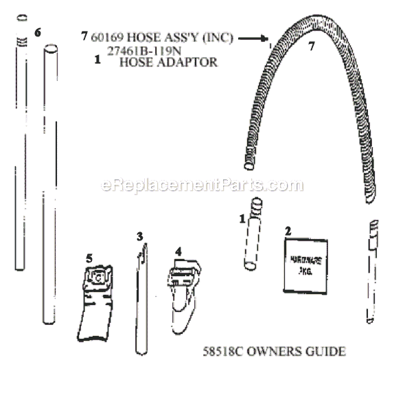 Page C Diagram and Parts List for 4465BT  Eureka Upright Vacuum