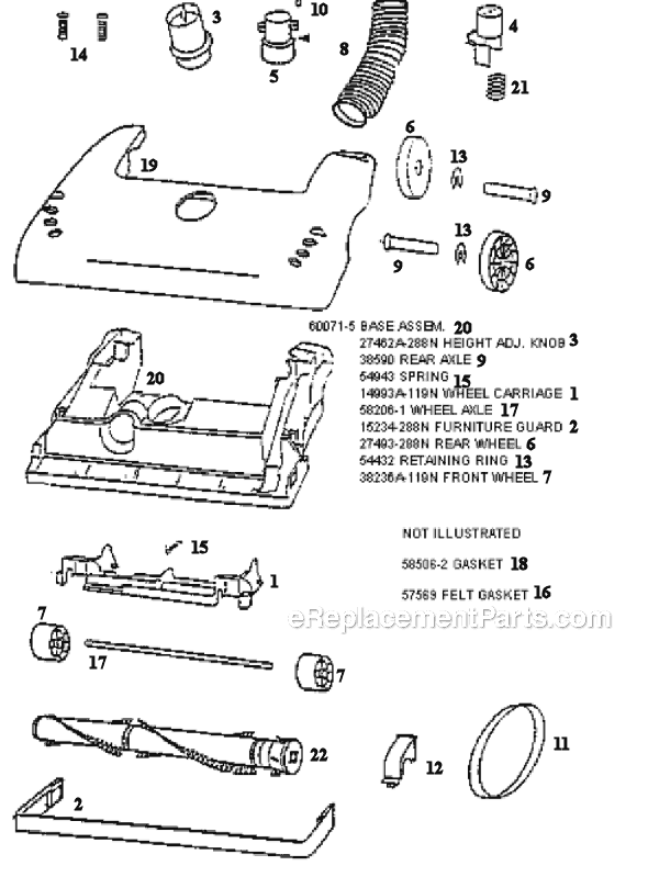 Page A Diagram and Parts List for 4466DTV  Eureka Upright Vacuum