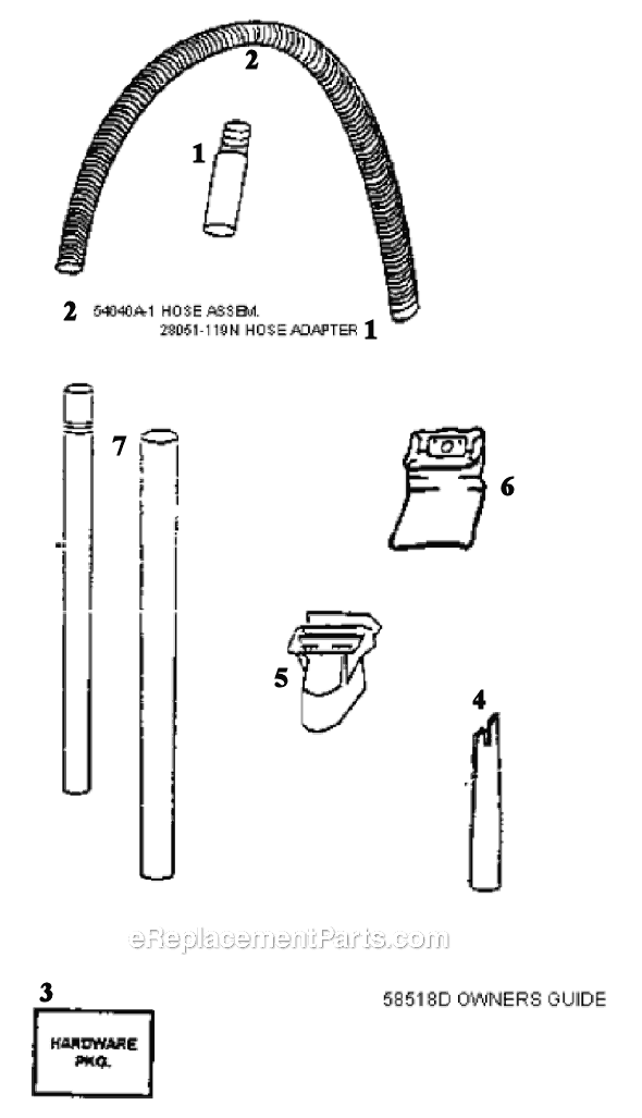 Page C Diagram and Parts List for 4466DT  Eureka Upright Vacuum