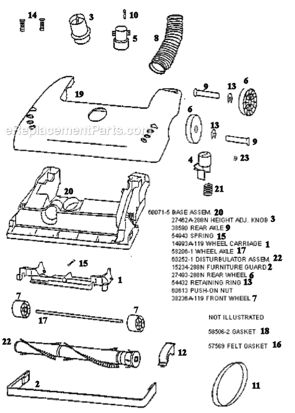 Page A Diagram and Parts List for 4470ATV  Eureka Upright Vacuum