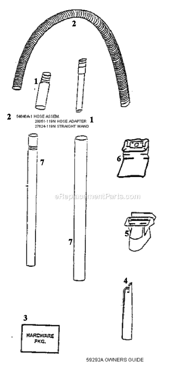 Page C Diagram and Parts List for 4470ATV  Eureka Upright Vacuum