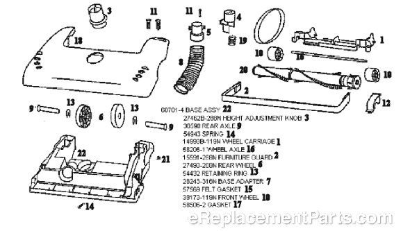 Page A Diagram and Parts List for 4471ATH  Eureka Upright Vacuum