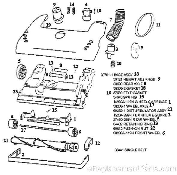 Page A Diagram and Parts List for 4471ATV  Eureka Upright Vacuum