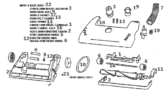 Page A Diagram and Parts List for 4479AT  Eureka Upright Vacuum