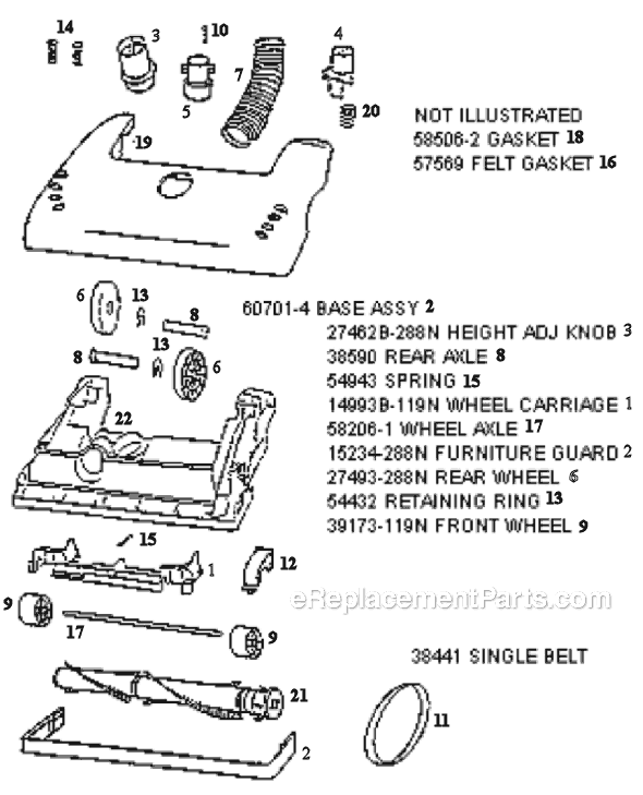 Page A Diagram and Parts List for 4480ATF  Eureka Upright Vacuum