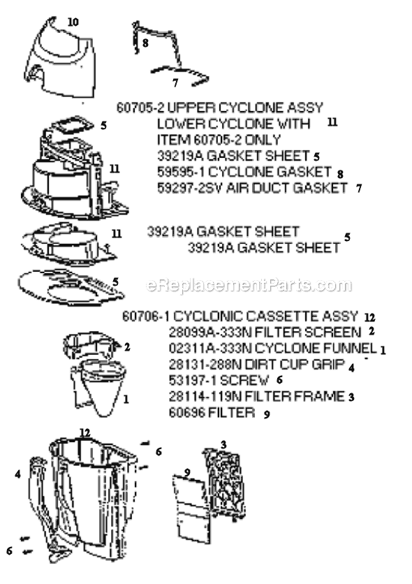 Page C Diagram and Parts List for 4480ATF  Eureka Upright Vacuum