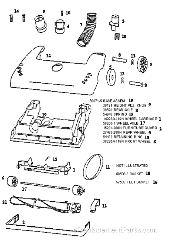 Page A Diagram and Parts List for 4480AT  Eureka Upright Vacuum