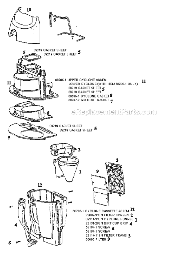 Page C Diagram and Parts List for 4480AT  Eureka Upright Vacuum